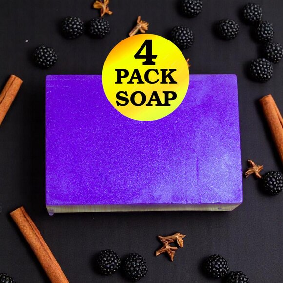 NEW Men's Blackberry, Spice & Cedar scented artisan soap. Set of 4 soap bars. - Picture 1 of 6